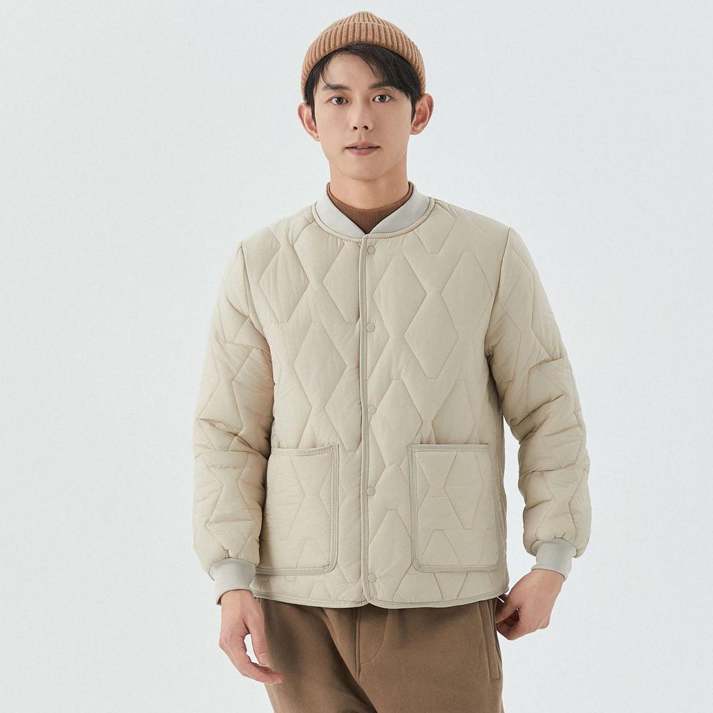 In Winter, for Men, Increase Thickness, Add Velvet To Keep Warm Long Sleeves, Cotton Clothes, Loose Fit, Threaded Collar, Cotton Clothing