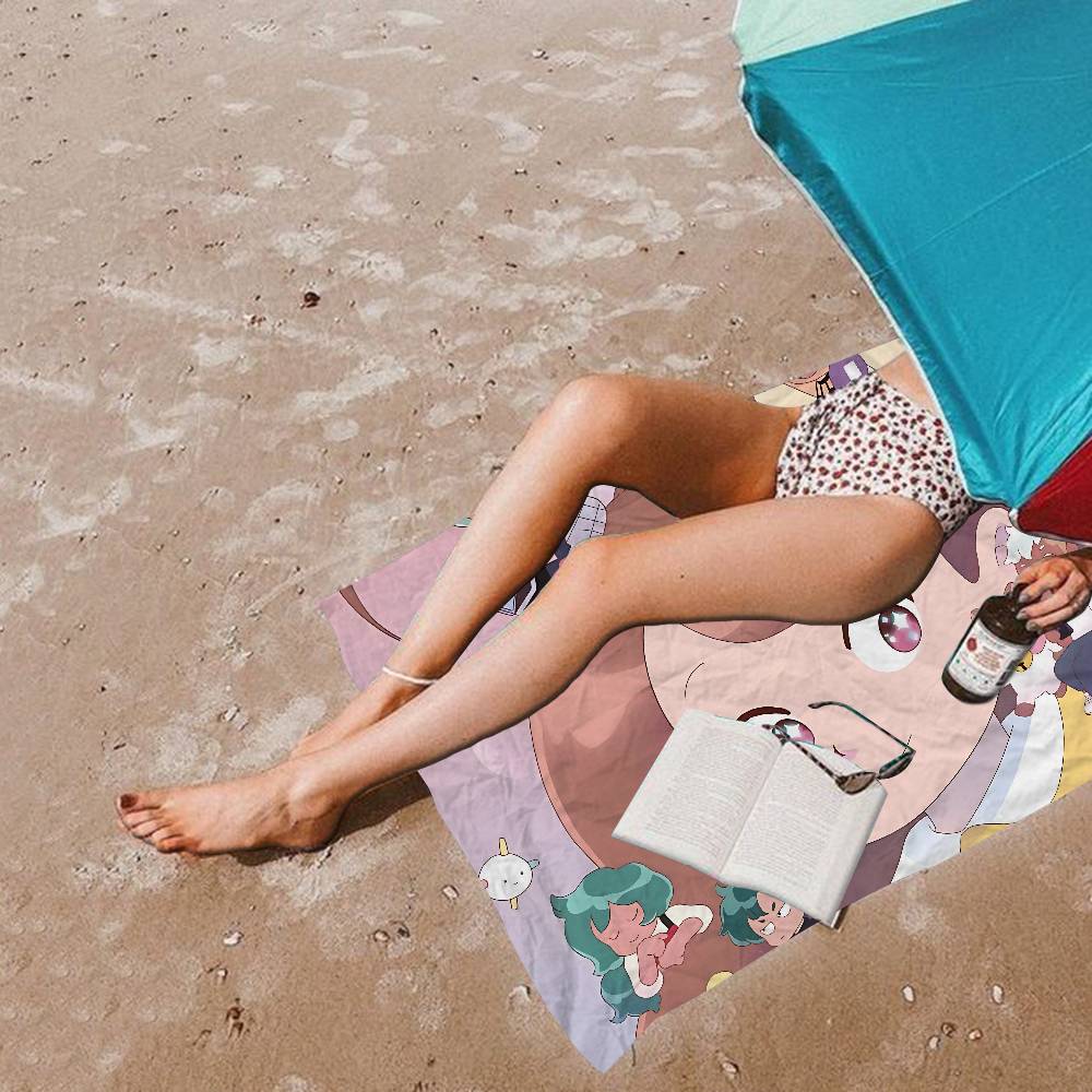 Bee And Puppycat Anime Big Microfiber Beach Towels Quick Dry Towel Sand Beach Towels Pool Towel for Travel Swim Pool Yoga