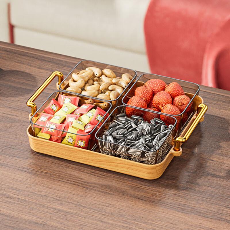 Pabei Four-Compartment Plastic Snack & Dried Fruit Tray