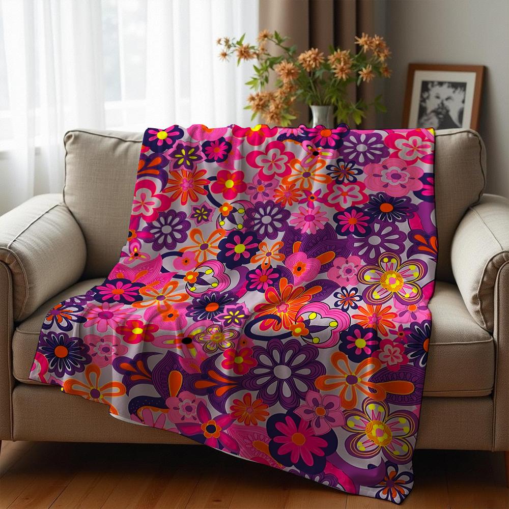Bright Magenta Dot Soft Flannel Blanket Breathable Warm Throw for Office Car Sofa Kids Room Birthday Xmas Gift