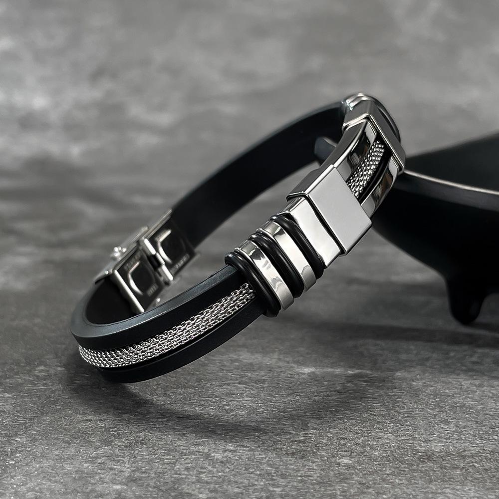 Fashionable Gift ,Simple ,Elegant And Versatile Men ’S Silicone Bracelet