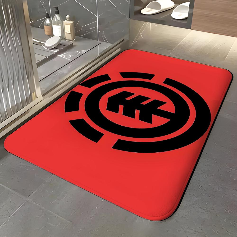 Fashion E-Element Skateboards Logo Floor Mat Soft Flannel Entrance Door Mat Non Slip Absorbent Bathroom Bedroom Floor Rug
