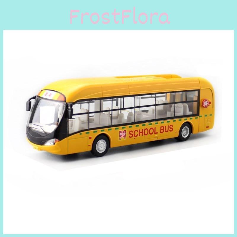 Car 132 Model Alloy Diecast Bus With Lights Sound For Decoration Gifts Kids