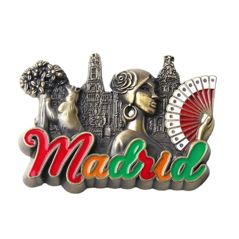 Spain Madrid Tourist Souvenirs Metal Fridge Magnetic Stickers Creative Home Decor Nice Gifts Message Board Magnetic Stickers