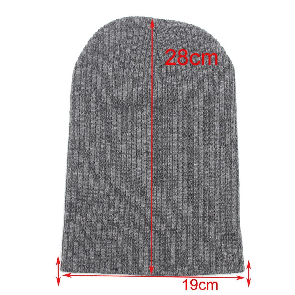 Men/Women Knitted Cap Simple Solid Color Warm Woolen Beanie Hat