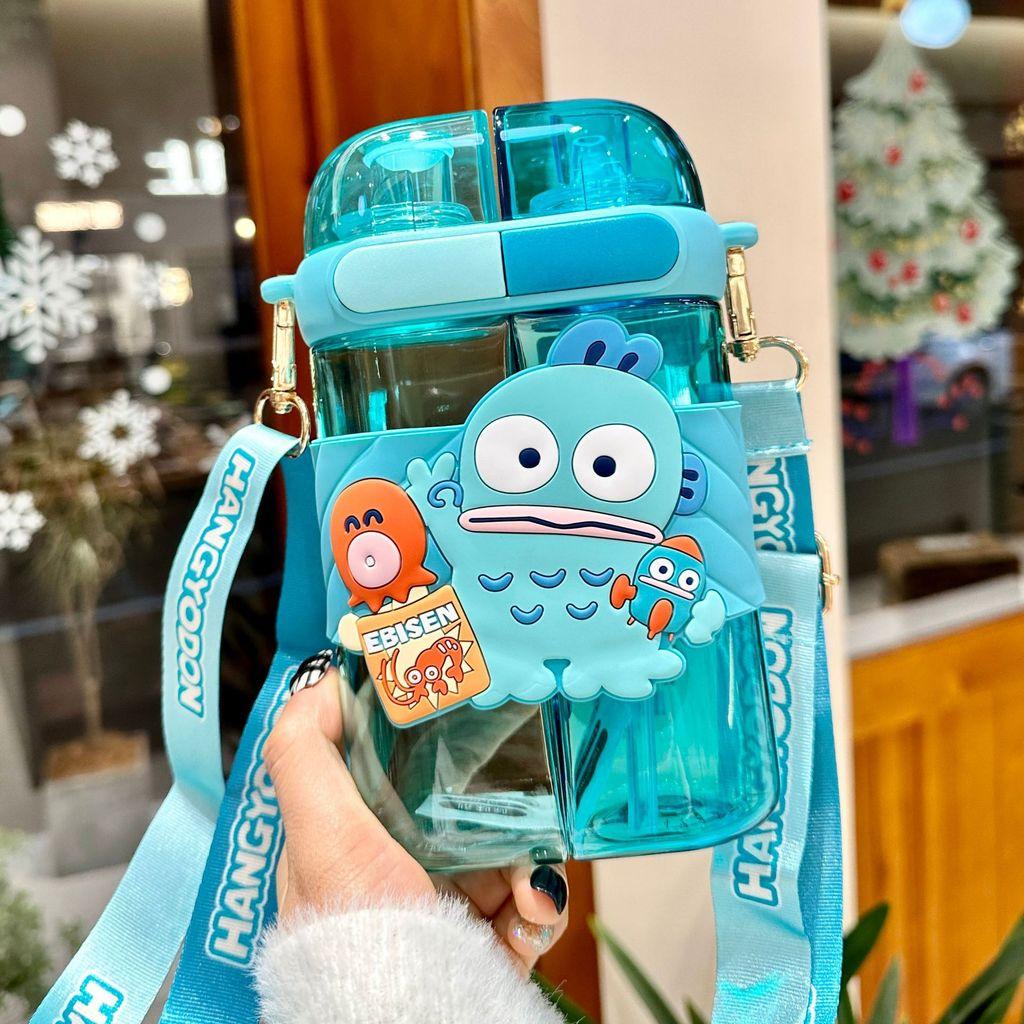 Sanrio Kids Tritan Straw Cup With Double Drinking Compartments For School And Travel