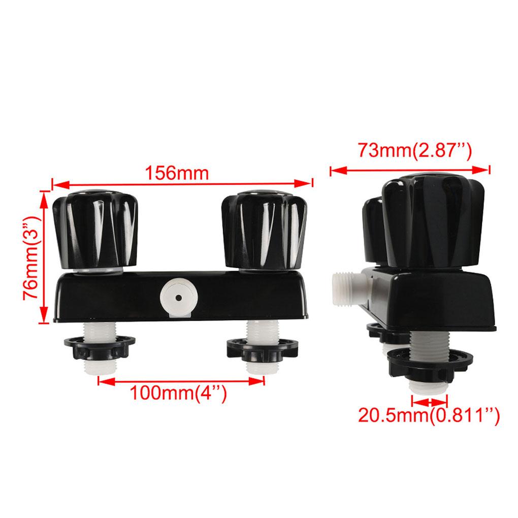 RV Shower Faucet RV Shower Diverter RV Shower Faucet Valve Diverter With Black Knobs