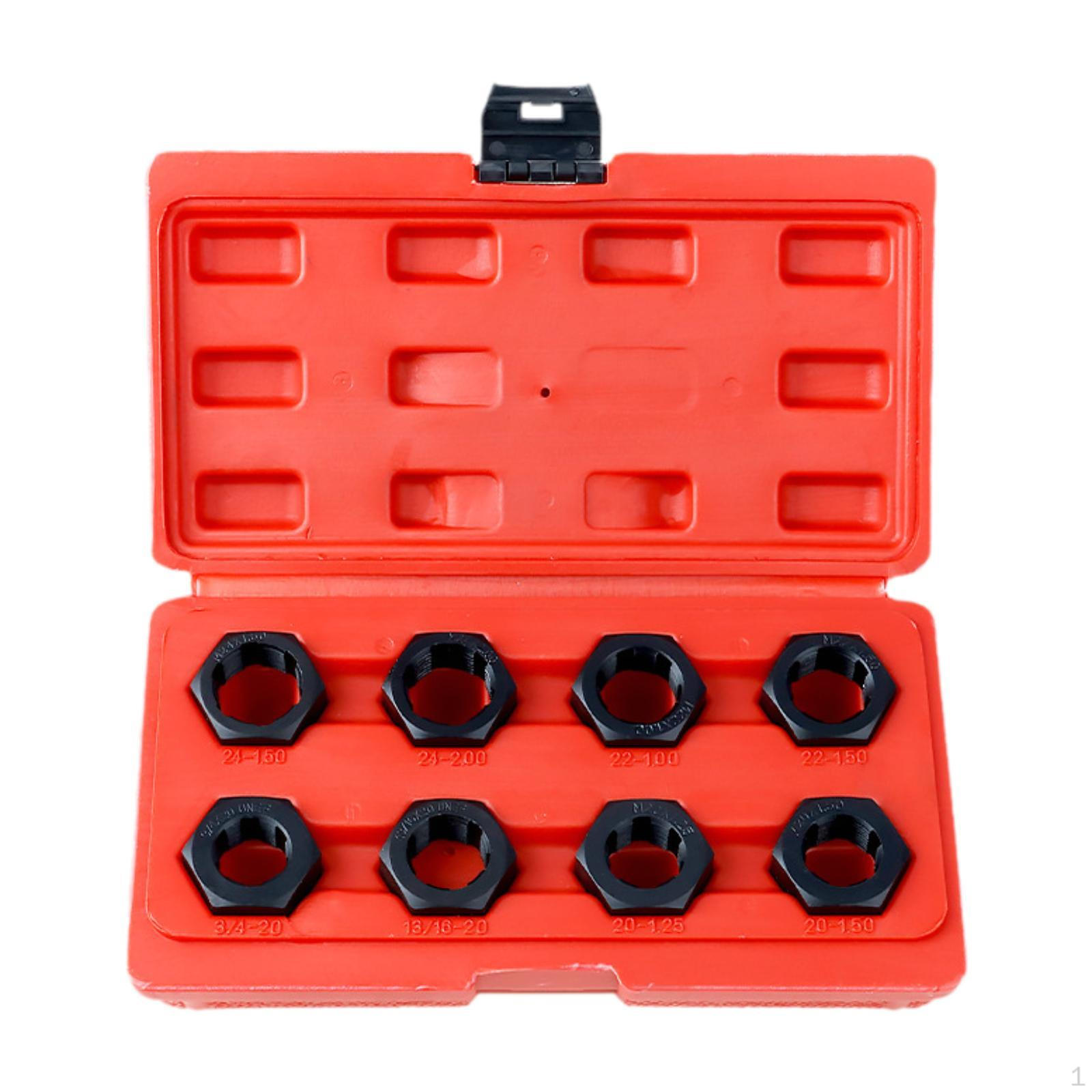 8Pcs Axle Spindle Rethreading Tool Set Thread Chaser Repair High Strength DIY Portable Maintenance