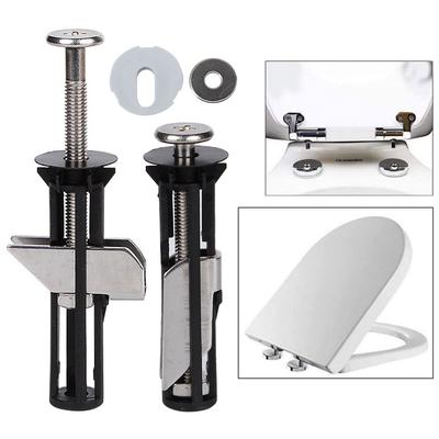 Universal Stainless Steel Water Tank Toilet Seat Hinges Bolts Screws Replacement Bathroom Fixture Toilet Lid Fixing Parts