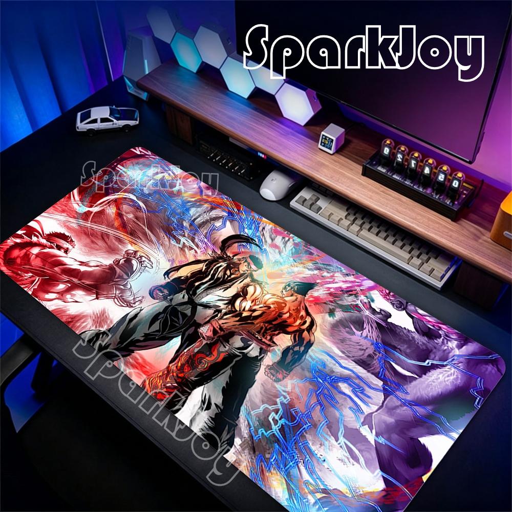 Fighting Game TTekken Mouse Pad Large Keyboard Gamer Mousepad Xxl NonSlip Rubber Gaming Mouse Mat Laptop Keyboard Mouse Carpet