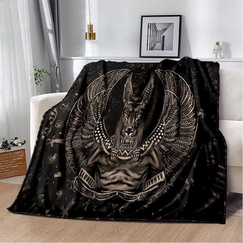 3D Ancient Egyptian Mythological Ideographic Sign Symbols Blanket,Soft Throw Blanket for Home Bedroom Bed Sofa Cover Blanket Kid