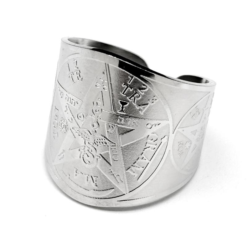 Je Tetragrammaton Pentagram Amulet Pentacle Ring for Women Men Stainless Steel Gold Silver Color Solomon Rings Jewelry