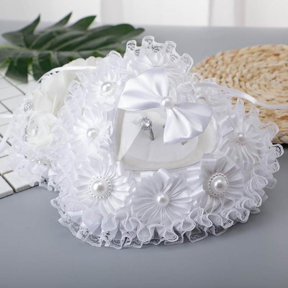 Flower Decorated Heart Shaped Ring Box Vintage Rose Proposal Ring Box  Anniversary Decor