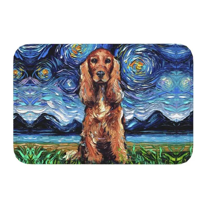 Custom Starry Night Dachshund Dog Doormat Anti-Slip Entrance Kitchen Bathroom Floor Door Mats Bedroom Balcony Carpet Rug