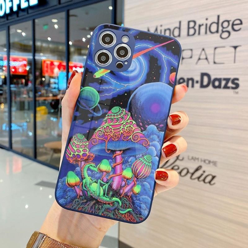 Coole seltsame Kunst-Telefonhülle für iPhone 14 13 12 11 Pro Max X XR XS 8 7 Plus Flüssigglas-Farbtelefonabdeckung