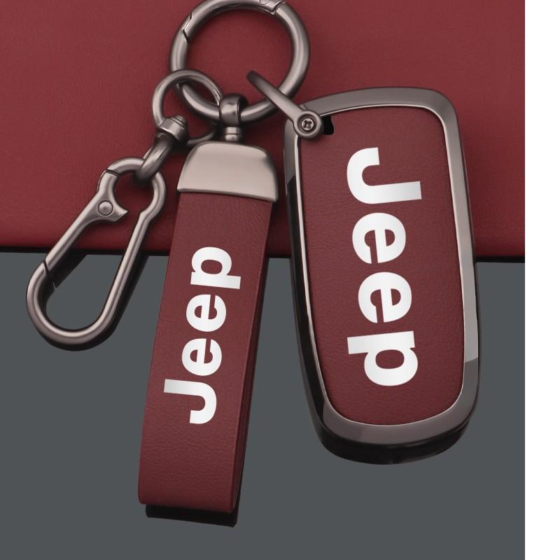 Para Jeep Aleación de Zinc Cuero Funda Protectora para Llave de Coche Accesorios para Jeep Renegade Wrangler Patriot Grand Cherokee WK2 KL Com