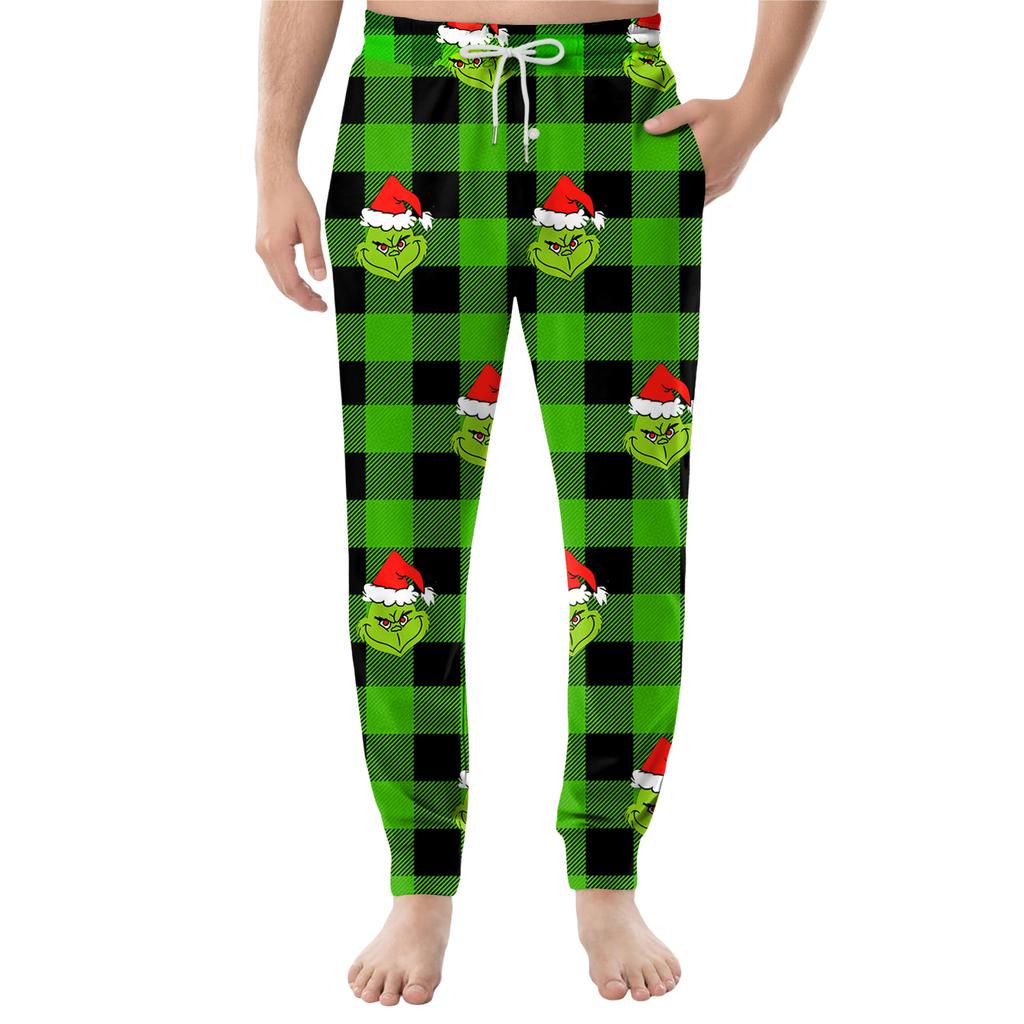 Men's Drawstring Pocket Cuffed Casual Pants Home Sleep Pants