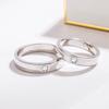 Couple Ring, Men'S And Women'S Inlaid 5A Zircon Single Ring, Electroplated Thick Rhodium Gold Ring.