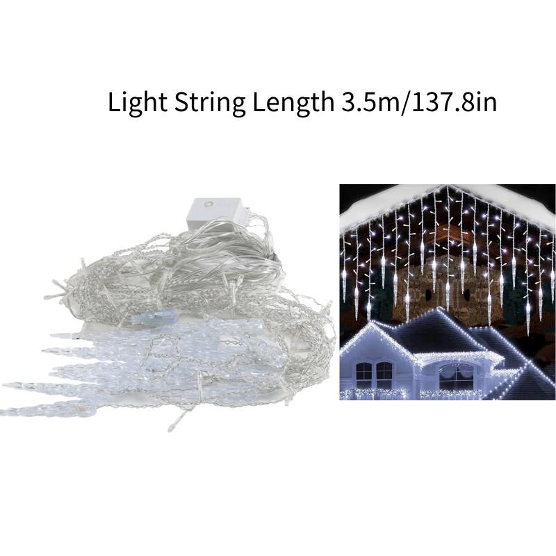 Led Christmas Icicle Lights Window Falling Rain Outdoor Garden Party Home Decor