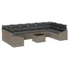 Modular Outdoor Sofa Set with Storage Light Grey Poly Rattan