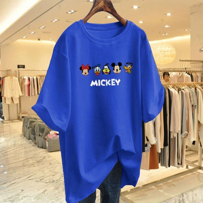 

Футболка с короткими рукавами с рисунком, женская летняя новая большого размера, свободная, средняя и длинная, с короткими рукавами, рубашка из чистого хлопка XXXL