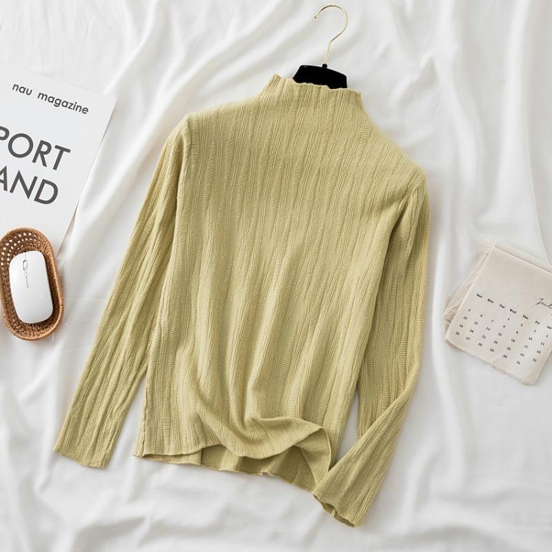 

Осень-зима 2023, вязаный пуловер, модный свитер, женский топ с длинными рукавами, офисная рубашка, трикотаж, нижняя верхняя одежда 28715 One Size жёлтый