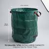 Lawn Garden Leaf Bag PP 272L Water Proof Standable Reusable Yard Waste Bag with Handles for Camping Recycling Green