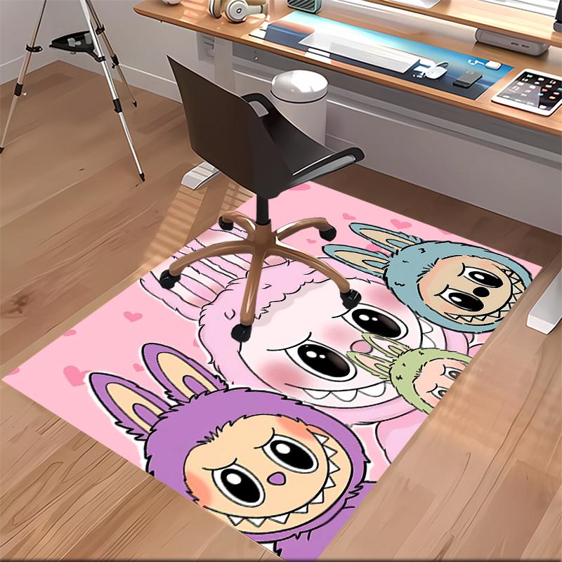 1pc labubu Print Area Rug - Soft, Washable Non-Slip Indoor Mat for Office Chairs, Living Room, Home Office Decorative Rug