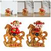 Solar Powered God of Wealth Car Ornament Chinese Style Nodding Lucky Wealth Statue  Gift Giving