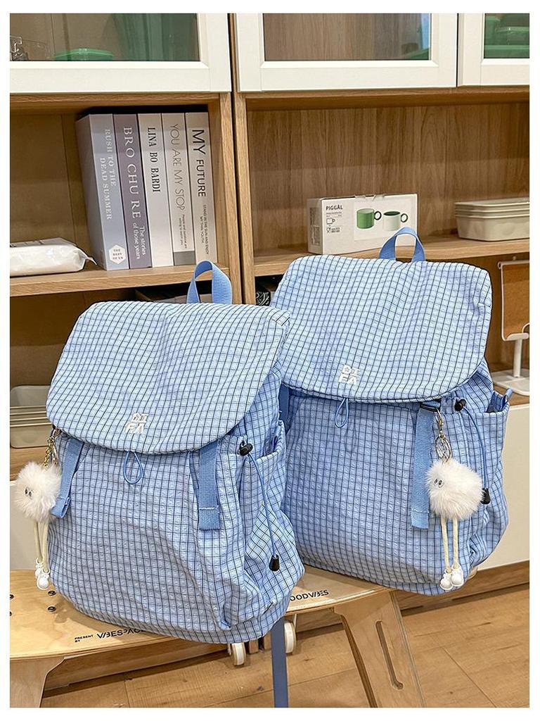 Karierter Leichter Rucksack für Studenten & Schüler - Große Kapazität für Outdoor-Reisen