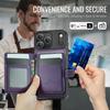 For iPhone 17 Pro Case JEEHOOD J09 RFID Blocking Card Holder Leather Back Phone Cover Compatible with MagSafe