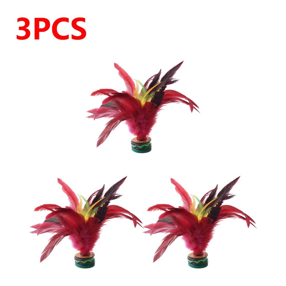 1-10pcs 20cm Feather Jianzi Colorful Feathers Shuttlecock Portable Foot Kick Handwheel Feather Shuttlecock Fitness Entertainment