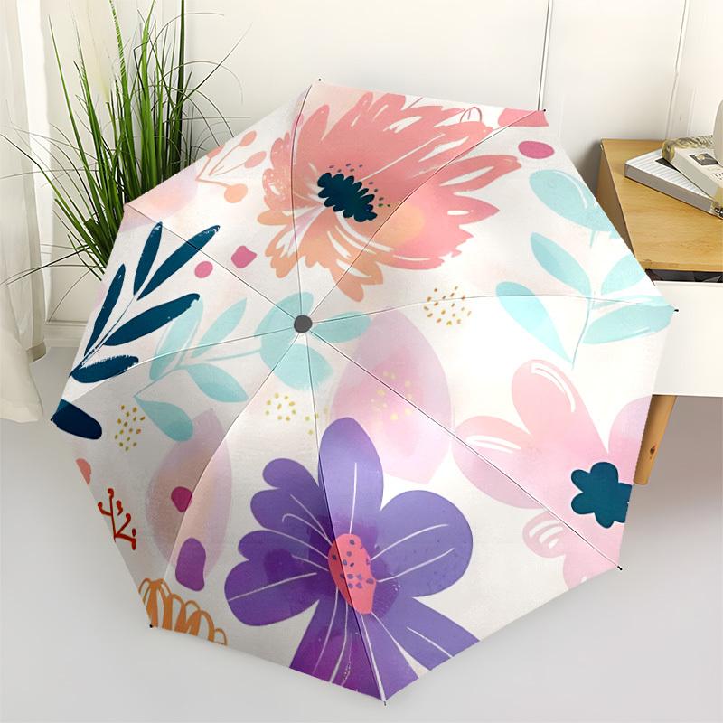 

1pc Floral Pattern Automatic Folding Umbrella. Portable collapsible design, Best birthday festival gift yy250924171