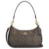 Teri 24 Marke Print Gold Logo Metallisch Jacquard Crossbody Umhängetasche Mittel Damen Anthrazitgrau