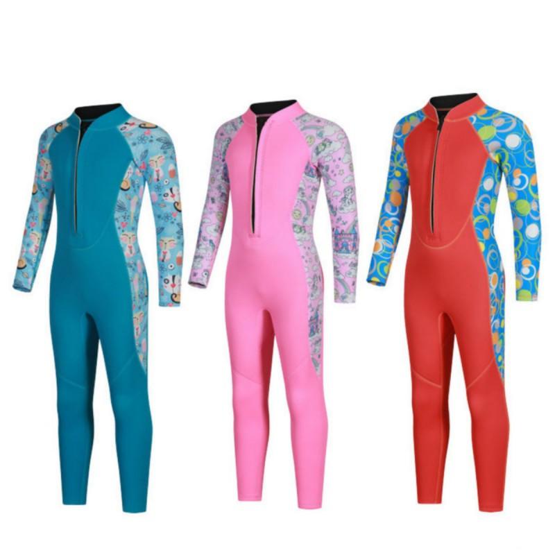 Kids 3mm Neoprene Wetsuit Long Sleeve Thermal Dive Suit Winter Swimming Diving Cold Water Protection