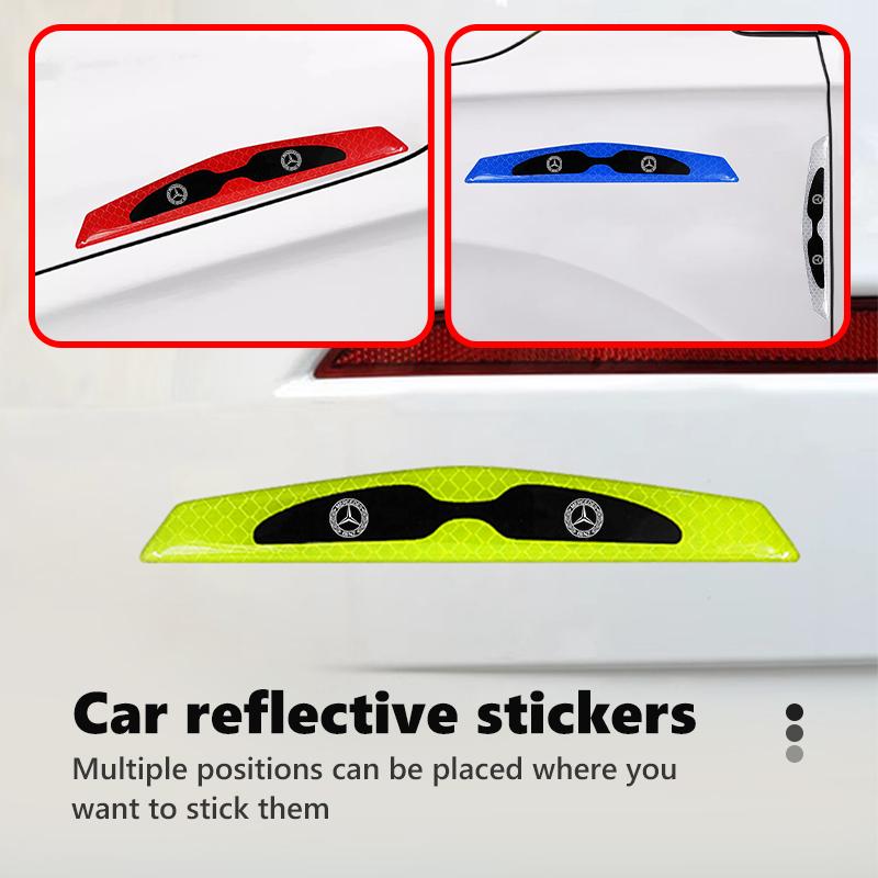 AABGW1 For Benz 4PCS 3D Epoxy Car Door Reflective Strips Security Warning Stickers Accessories CLS SLK Sport ML C200 C260 C300 W205