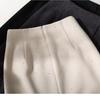 Women's High Waist Wool-Blend Sequined A-line Skirt - Autumn/Winter Slimming Bodycon with Slit
