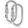 Climbing Carabiner - AIMOONSA - Oval 25 kN - Aluminum - Screw-lock - Pack of 2