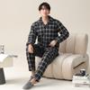 Pajamas Men'S Winter Three-Layer Thickened Velvet Pure Cotton Padded Cotton Autumn And Winter Warm Anti-Static Winter Loungewear Set