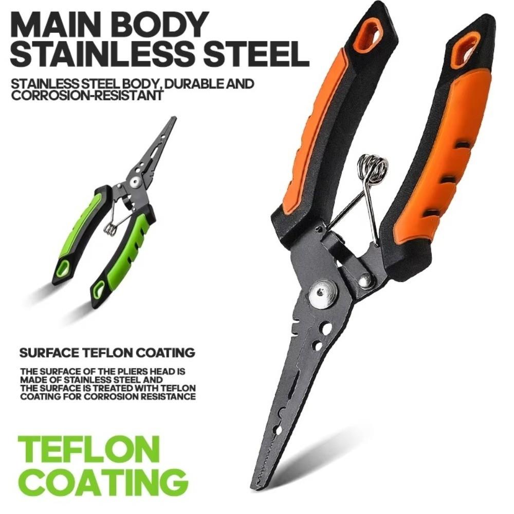 Straight Mouth Fish Control Pliers Stainless Steel Multi-functional Pliers Fishing Trip
