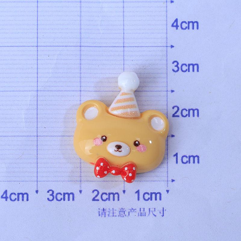 10Pcs New Cute Resin Cartoon Bear Series Flat Back Home Decor Parts Embellishments For Hair Bows Accessories