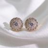 Popular stud earrings, round diamonds full of zircon copper earrings, women's, European and American classic trinkets