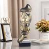Thinker Statue Silence Is Gold Resin Craft Creative Figurines Decorative Sculpture for Office Study Room Abstract Face Ornaments