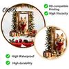 Interior Wall Art for Holiday 2Pcs 3D Illusion Christmas Dog Sticker, Removable Self?Adhesive Festive Door Decal Living Room Decal, Puppy