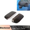 SMOKED BLACK Rear View Mirror Turn Signal Light COVER For Chevy Silverado +