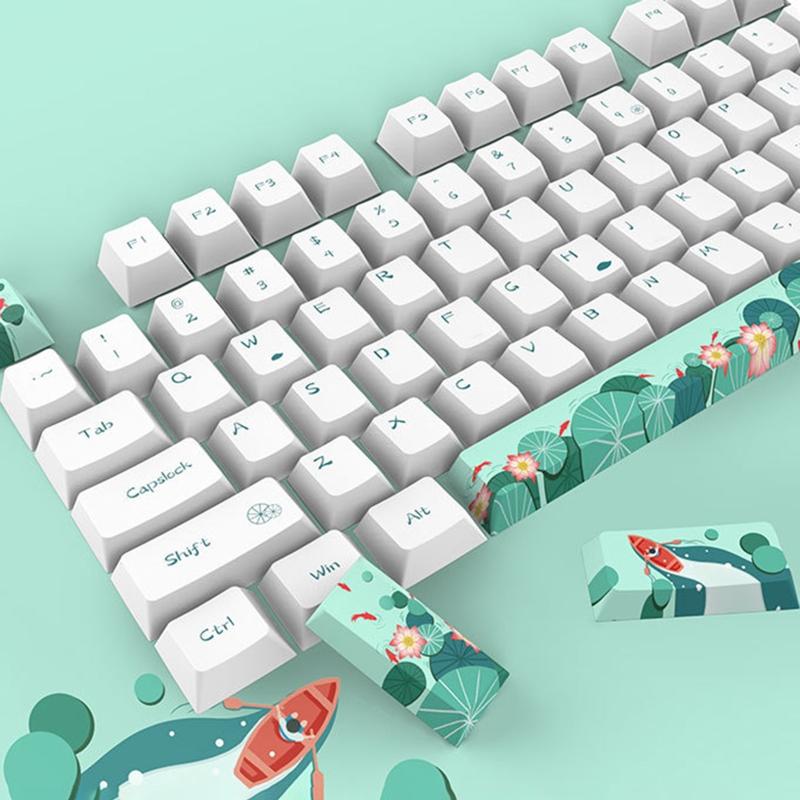 Höhen Tastenkappen für 108-Tasten 5-seitig Farbsublimation PBT Mechanische Tastatur Tastenkappen Passend für 61 64 84 87 96 98 Tastenfeld
