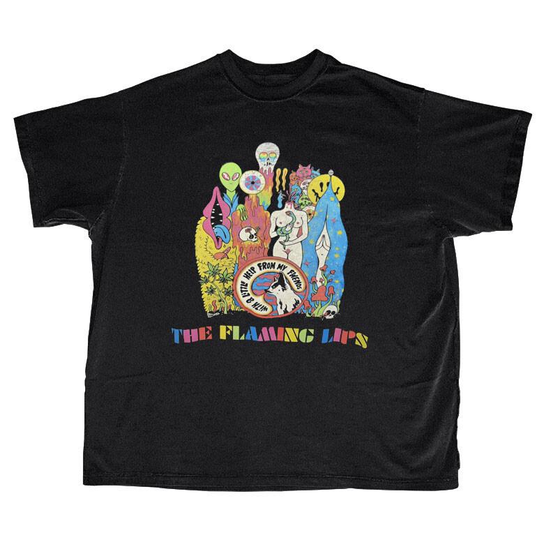SALE THE FLAMING LIPS T-shirt A LITTLE HELP FROM MY FRIENDS Unisex T-Shirt M