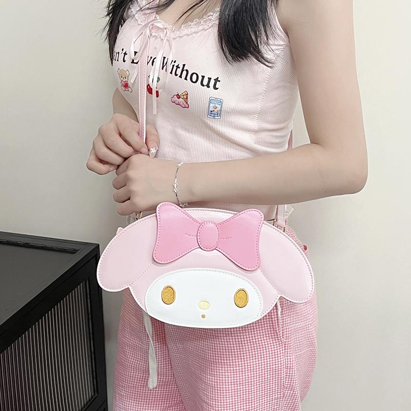 New Sanrio Melodi Polyurethane Shoulder Bag, Crossbody Bag Women's Pink My Melody MM23016-12
