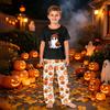 Familien-Passendes Halloween-Print-Pyjama-Set Kurzarm-Oberteil und Hose