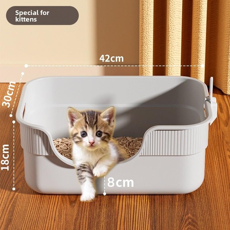 Cat Litter Box Extra Large Semi-closed Cat Litter Box Extra Large Splash-proof Huge Maine Cat Toilet Pet Supplies